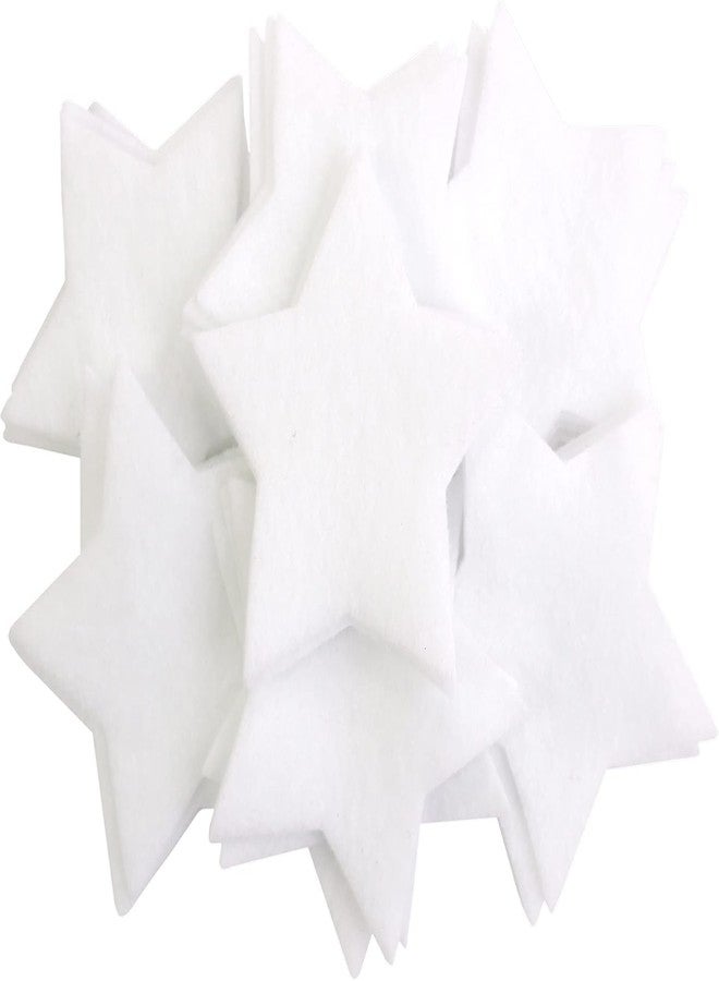 Haoser 50 Pcs White Felt Stars - 2 Inch Pre-Cut Stiff Felt Shapes for DIY Crafts, Sewing, Scrapbooking, Decorations & Kids Art Projects - Image 1